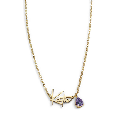 Collier avec pierre de naissance fait main