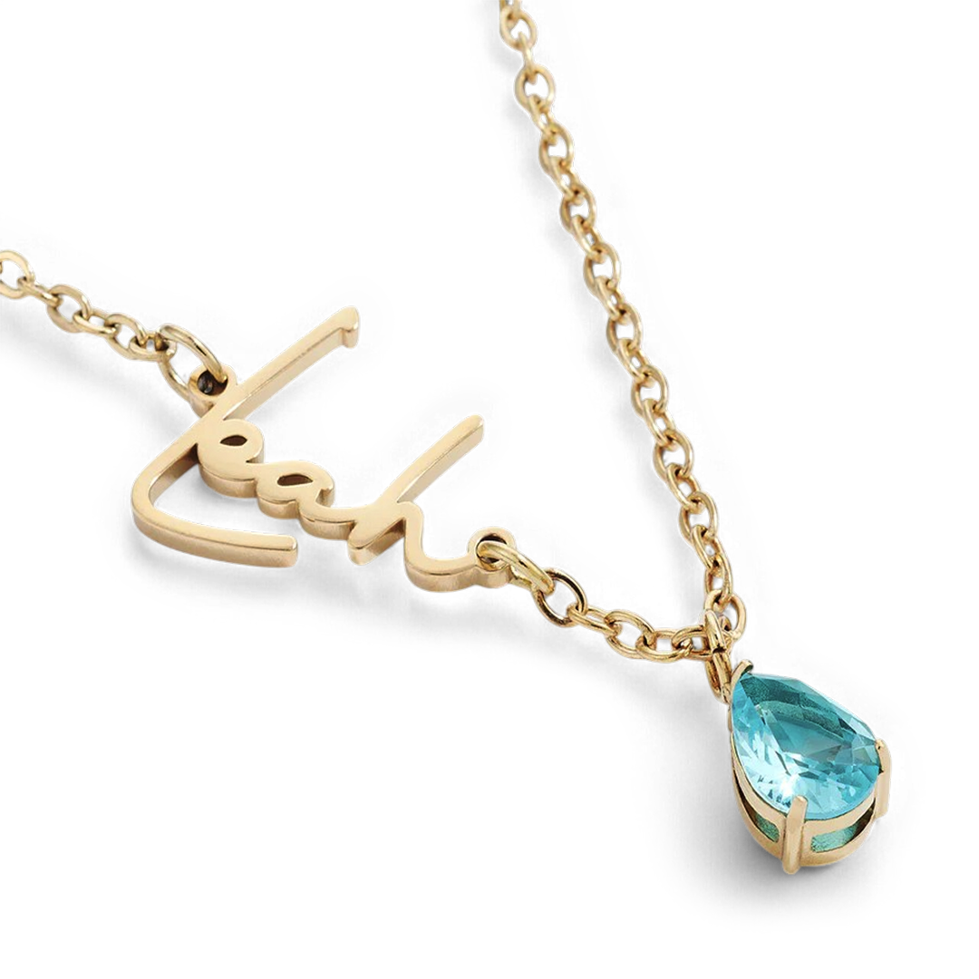 Collier avec pierre de naissance fait main