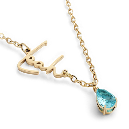 Collier avec pierre de naissance fait main