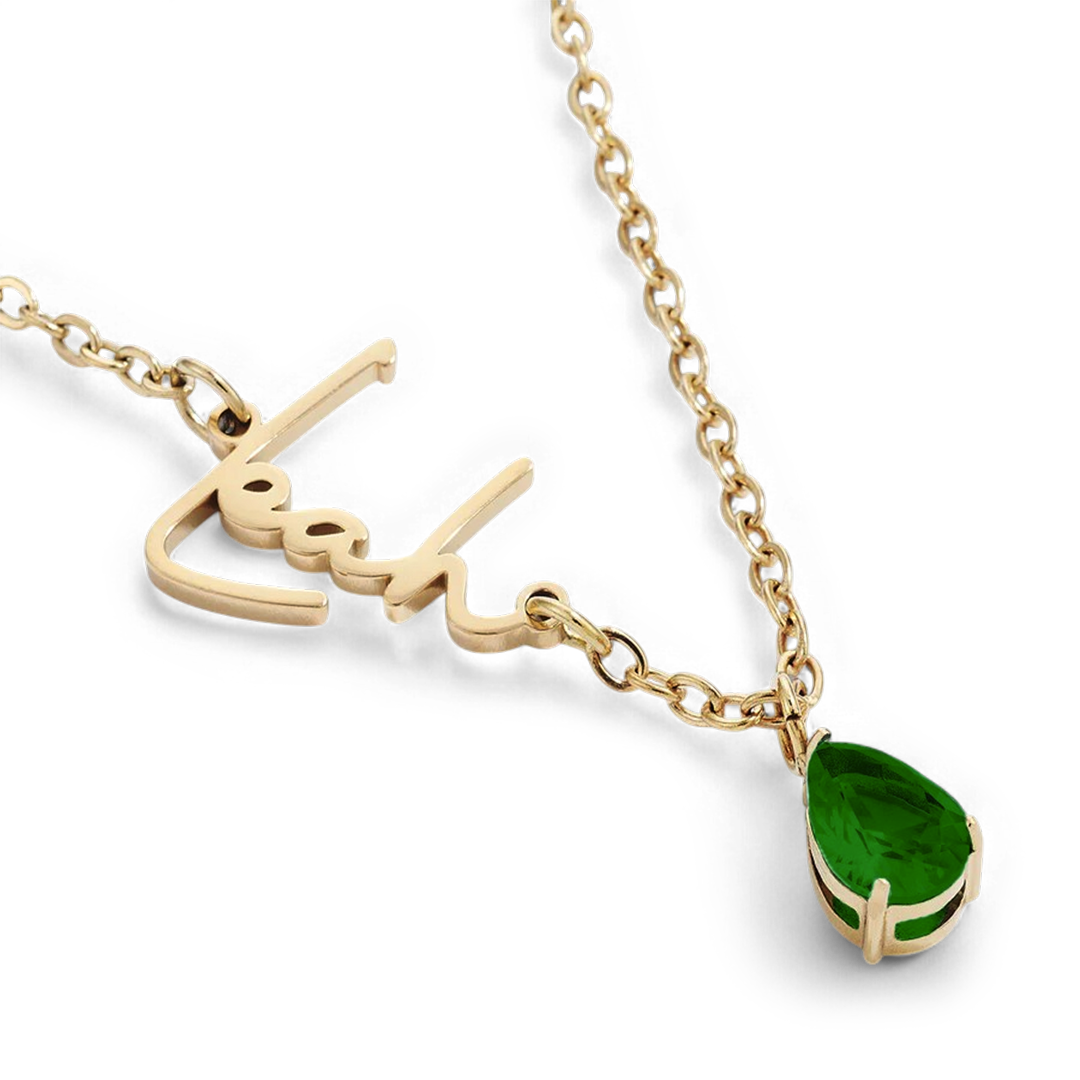 Collier avec pierre de naissance fait main