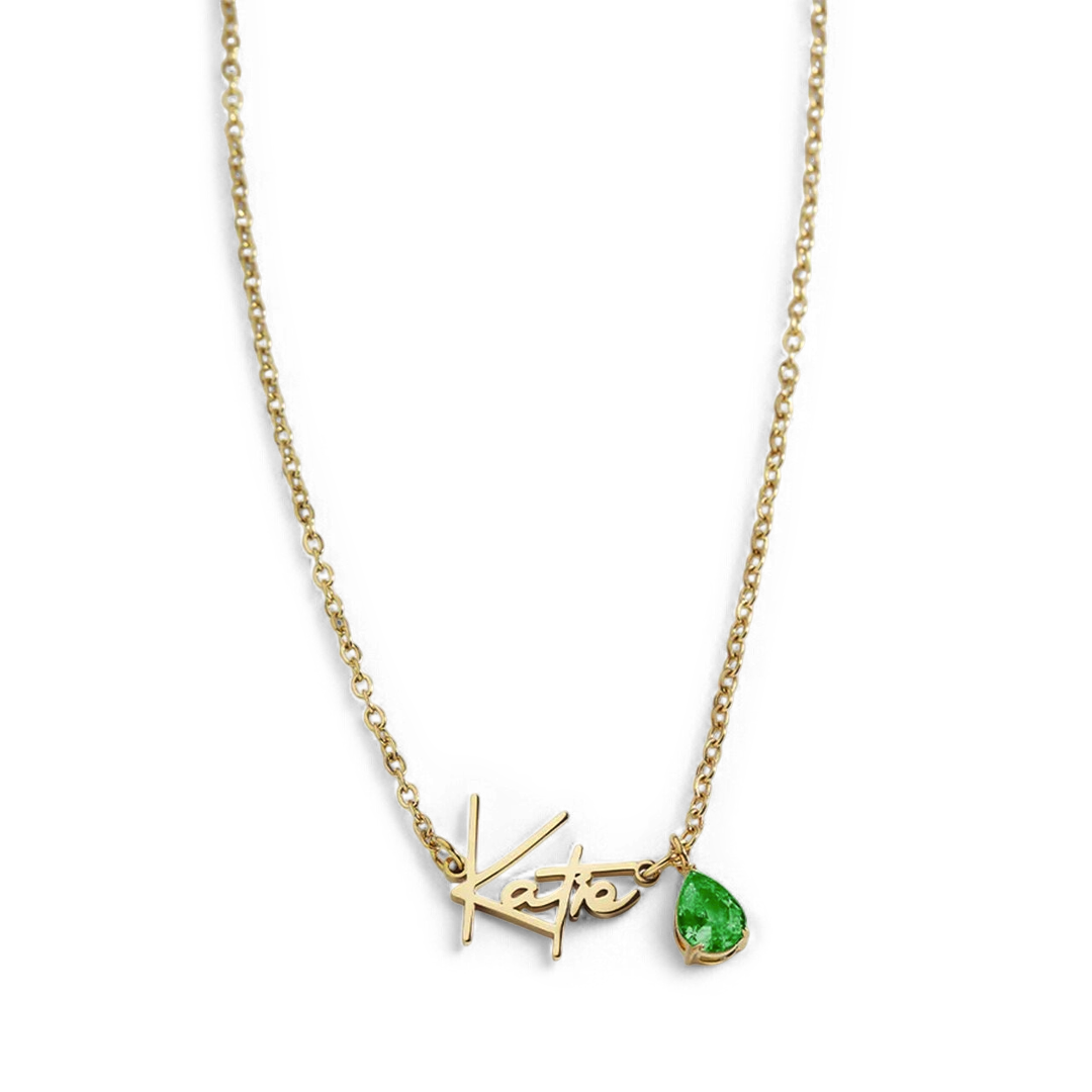 Collier avec pierre de naissance fait main