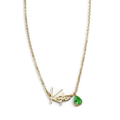 Collier avec pierre de naissance fait main