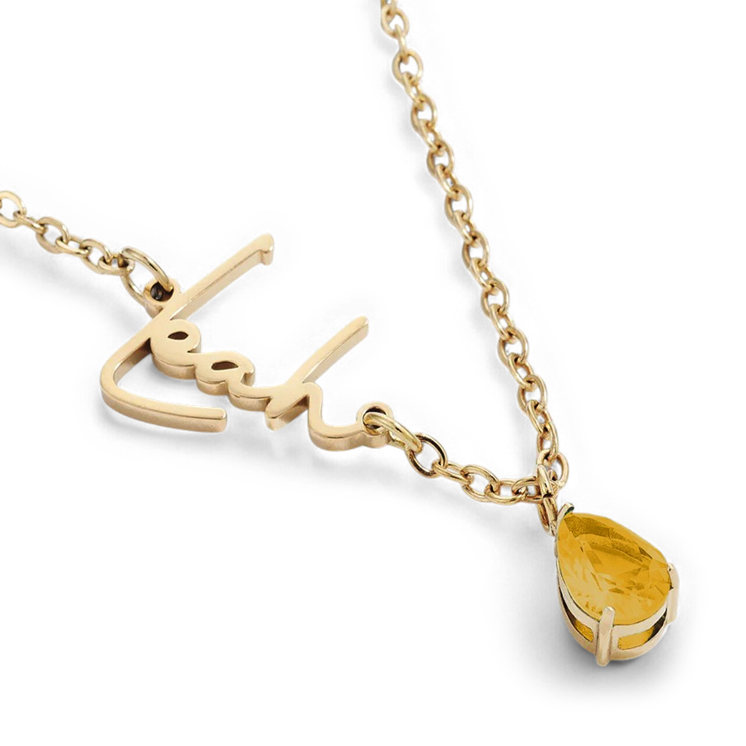 Collier avec pierre de naissance fait main