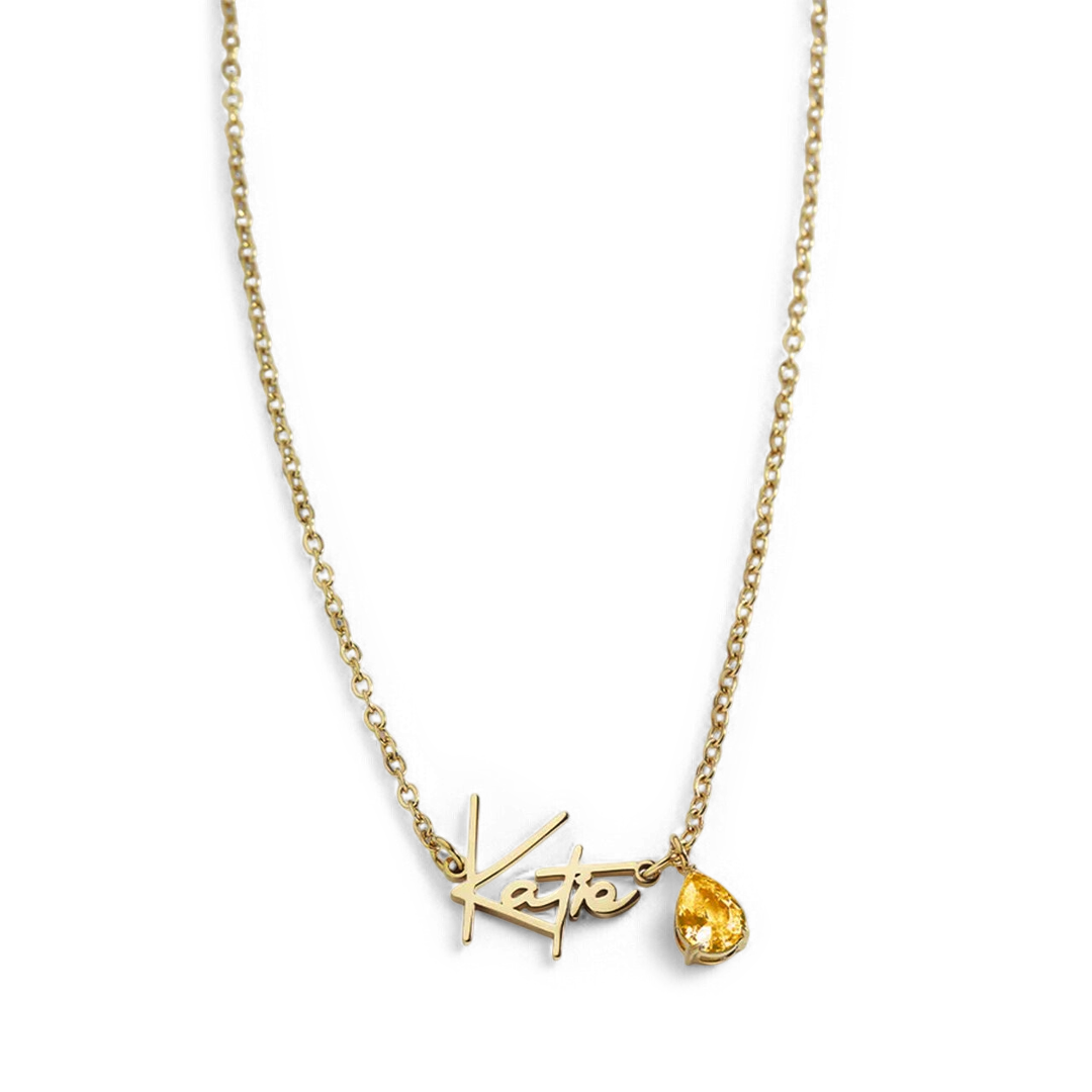 Collier avec pierre de naissance fait main