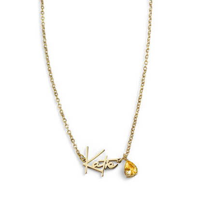 Collier avec pierre de naissance fait main