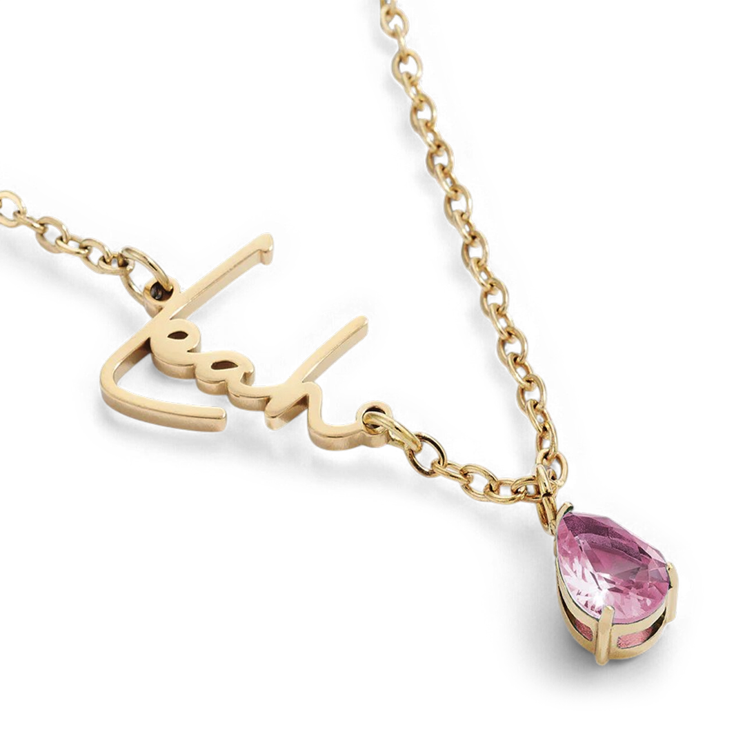 Collier avec pierre de naissance fait main