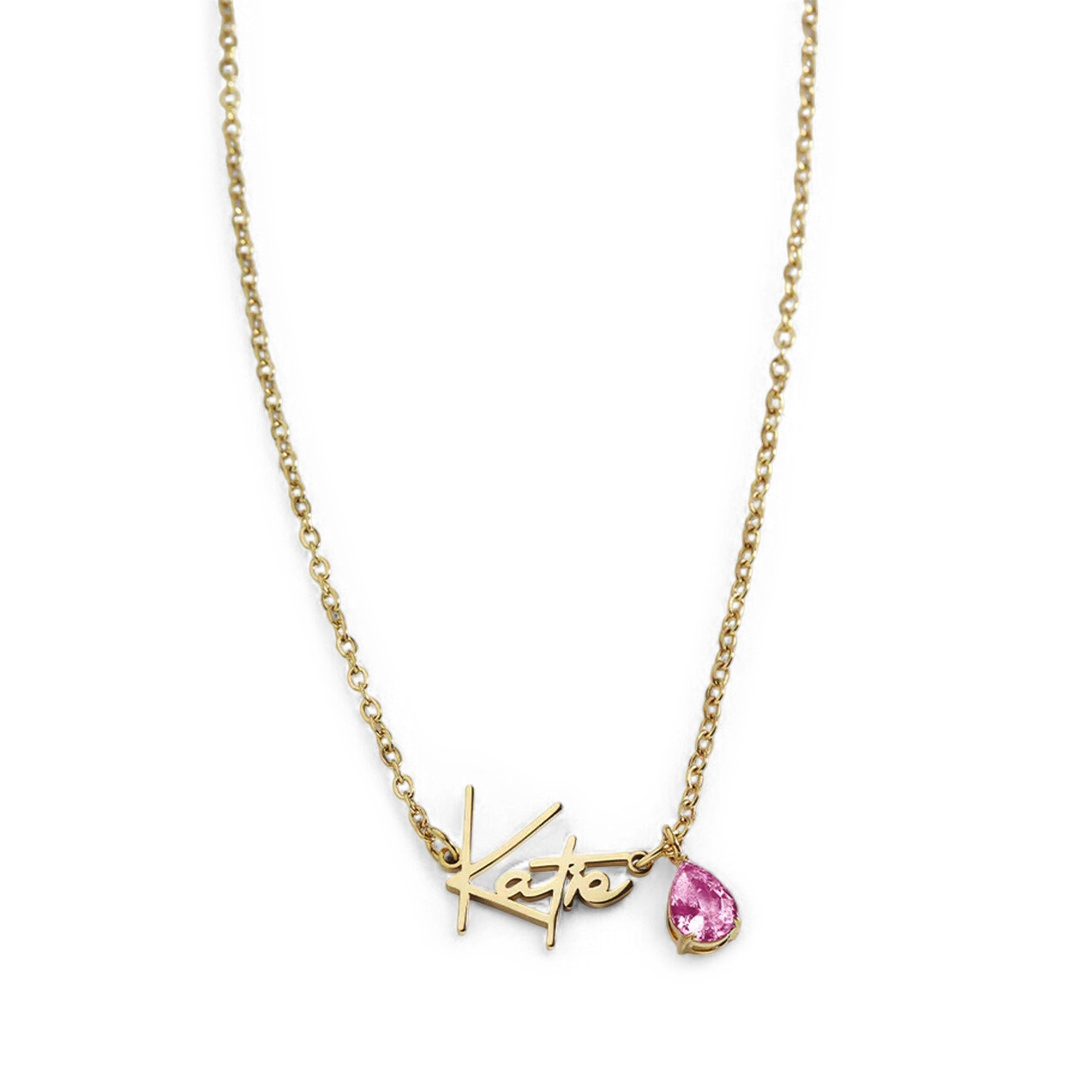 Collier avec pierre de naissance fait main