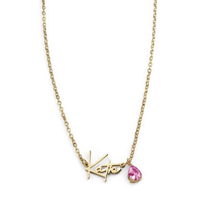 Collier avec pierre de naissance fait main