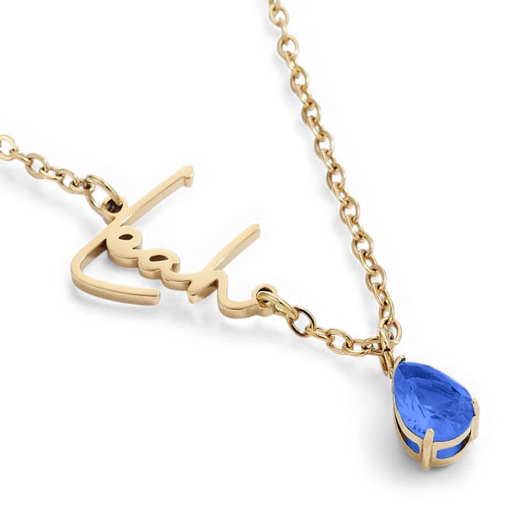 Collier avec pierre de naissance fait main
