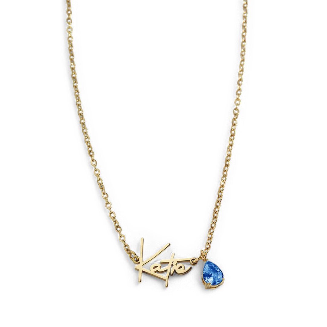 Collier avec pierre de naissance fait main