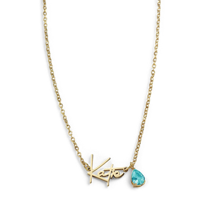 Collier avec pierre de naissance fait main