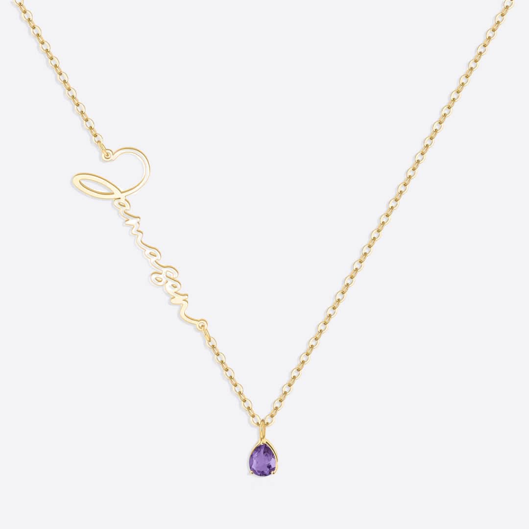 Collier avec pierre de naissance fait main