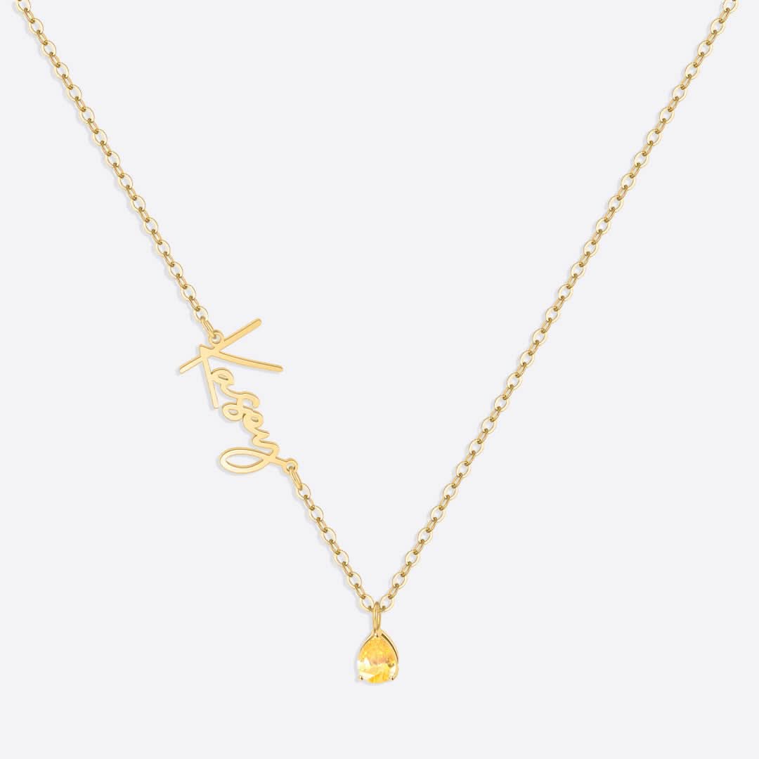 Collier avec pierre de naissance fait main