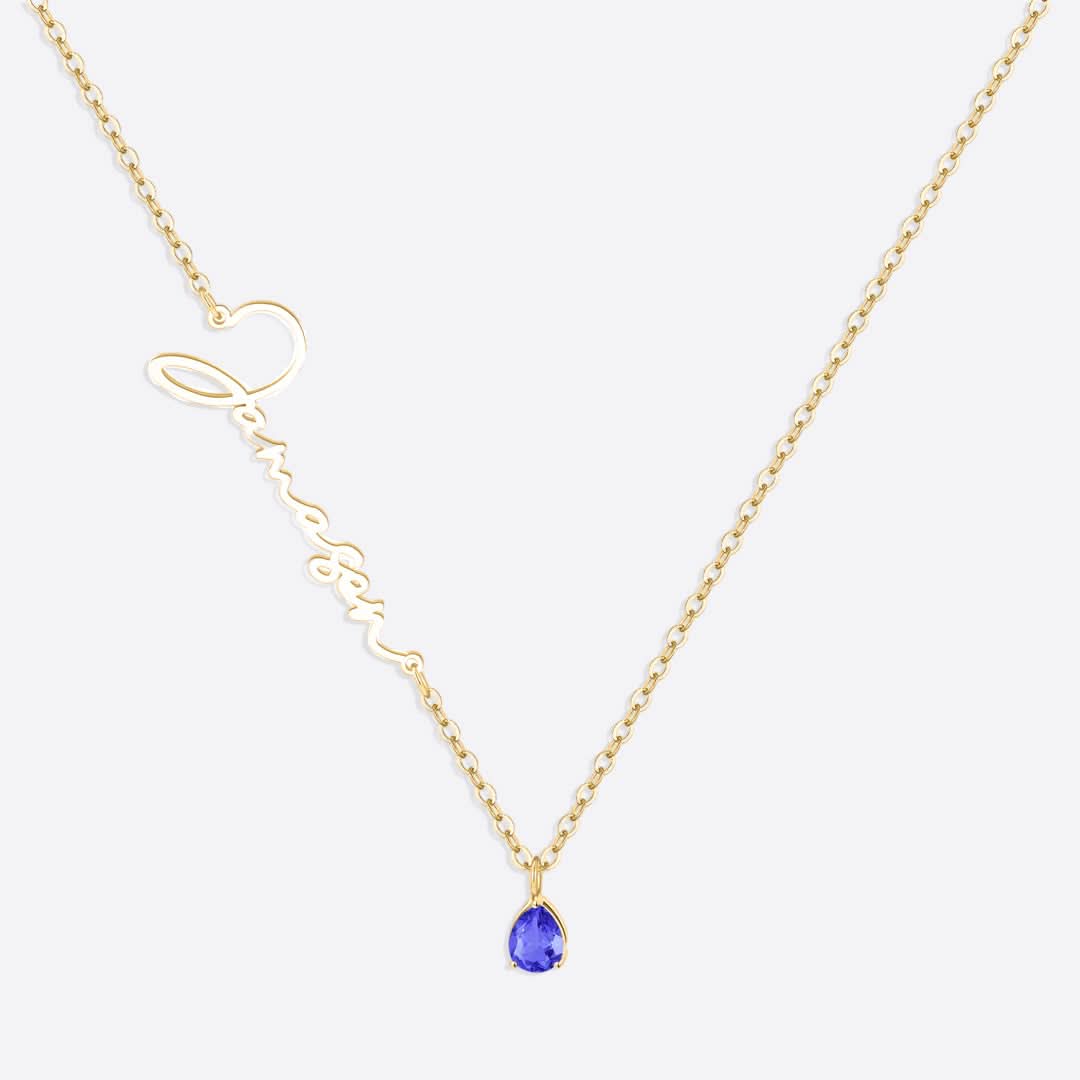 Collier avec pierre de naissance fait main