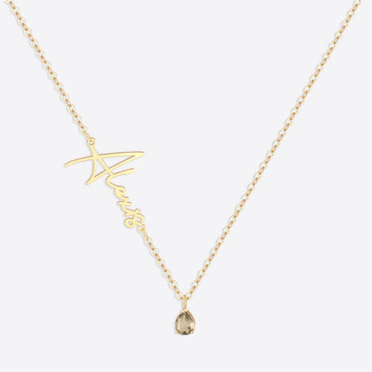 Collier avec pierre de naissance fait main