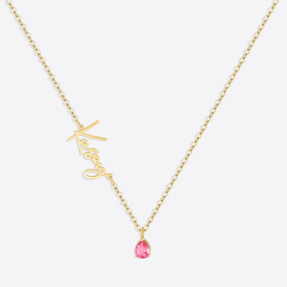Collier avec pierre de naissance fait main