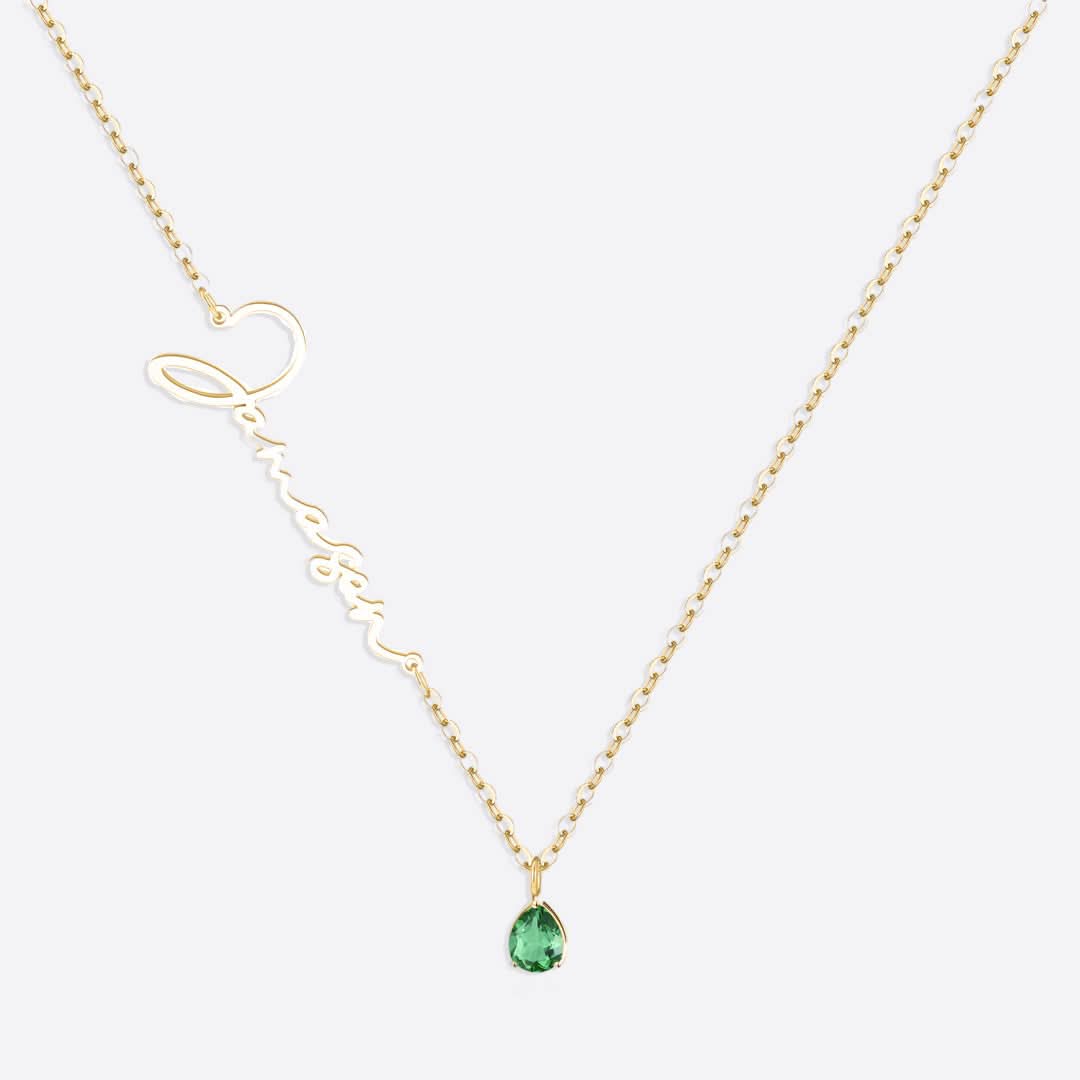 Collier avec pierre de naissance fait main