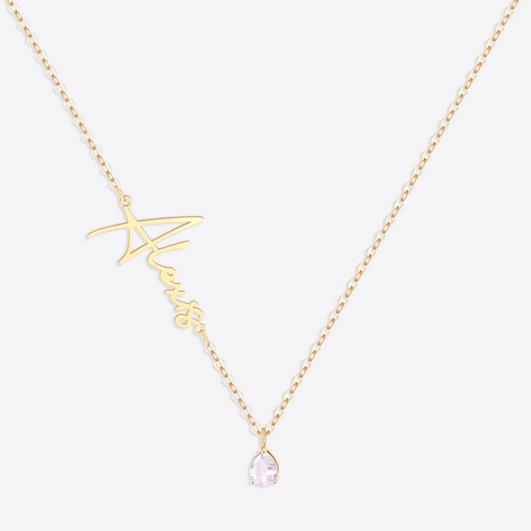 Collier avec pierre de naissance fait main