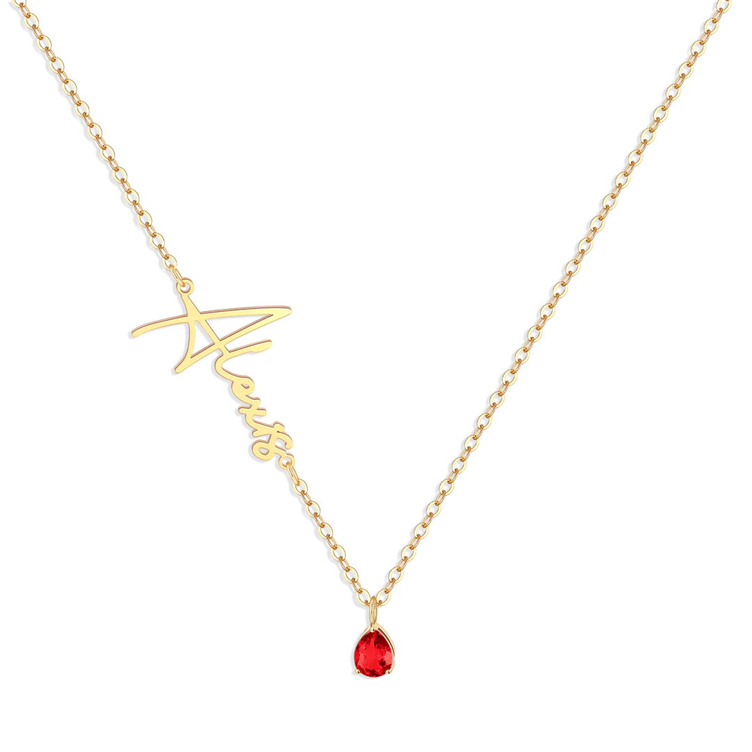 Collier avec pierre de naissance fait main