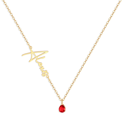 Collier avec pierre de naissance fait main