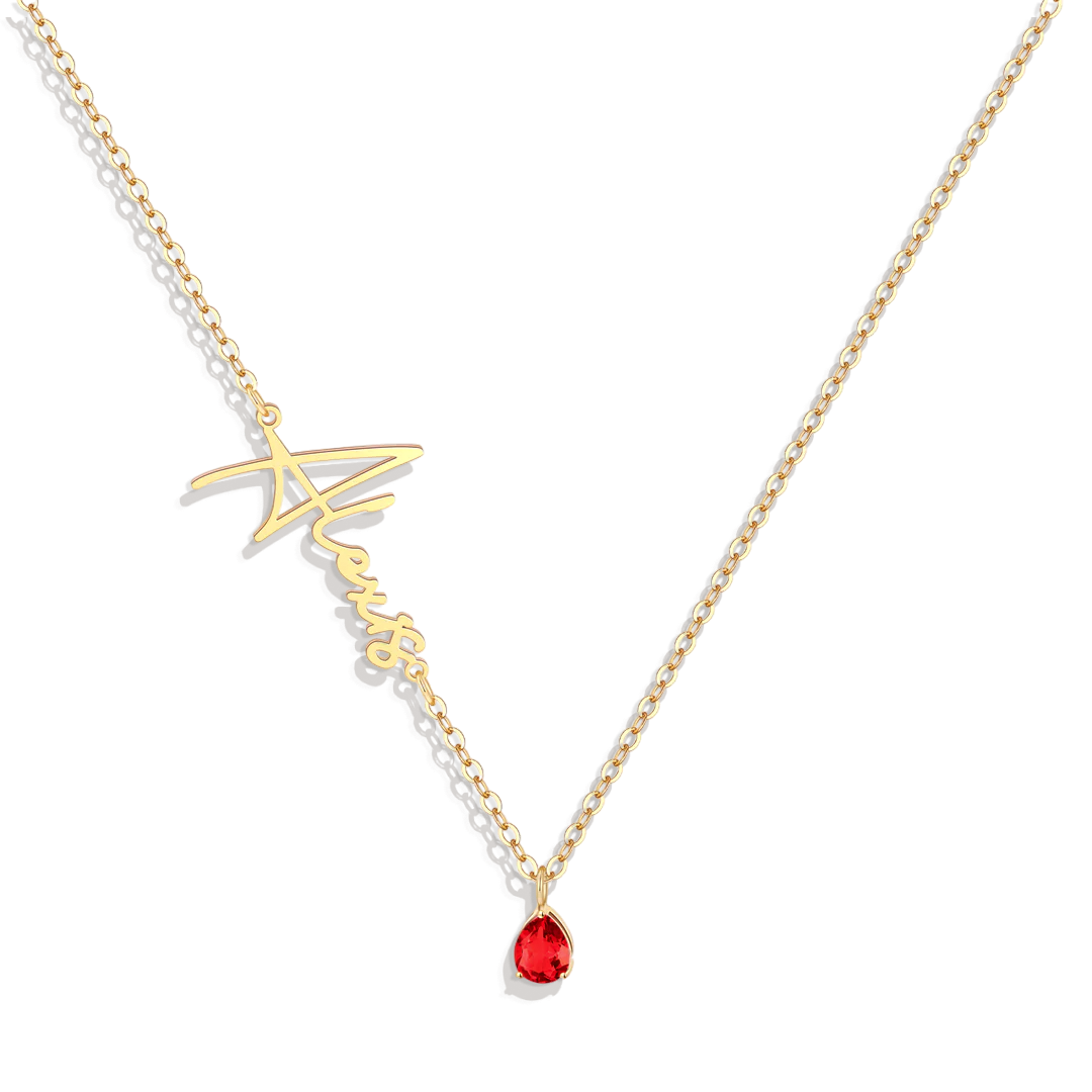 Collier avec pierre de naissance fait main