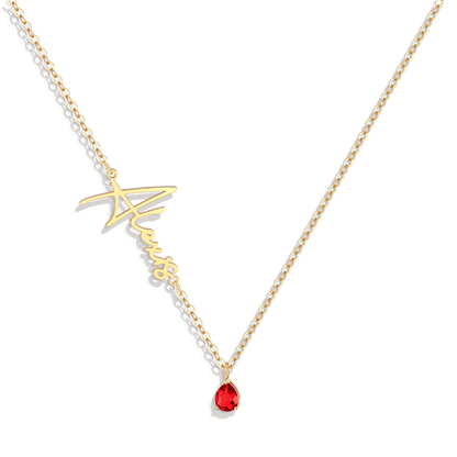 Collier avec pierre de naissance fait main