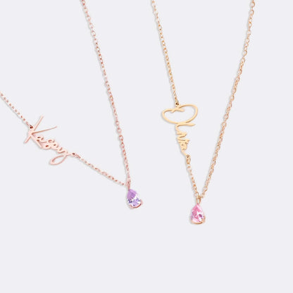 Collier avec pierre de naissance fait main