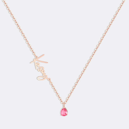 Collier avec pierre de naissance fait main