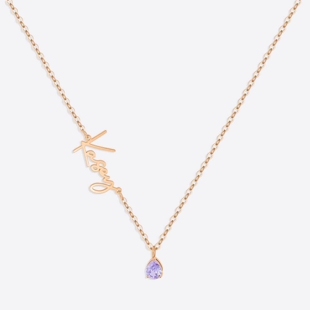 Collier avec pierre de naissance fait main