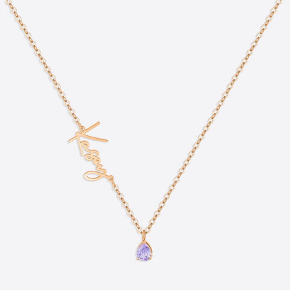 Collier avec pierre de naissance fait main