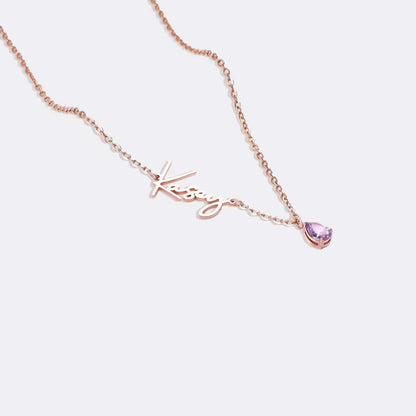 Collier avec pierre de naissance fait main