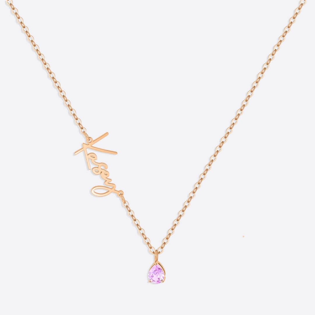 Collier avec pierre de naissance fait main