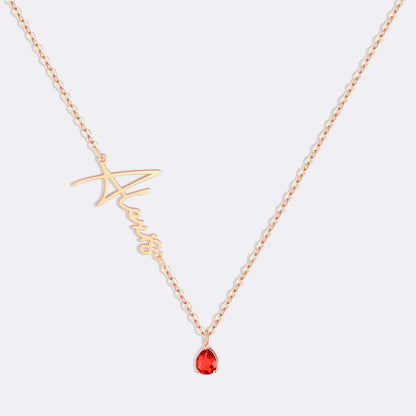 Collier avec pierre de naissance fait main