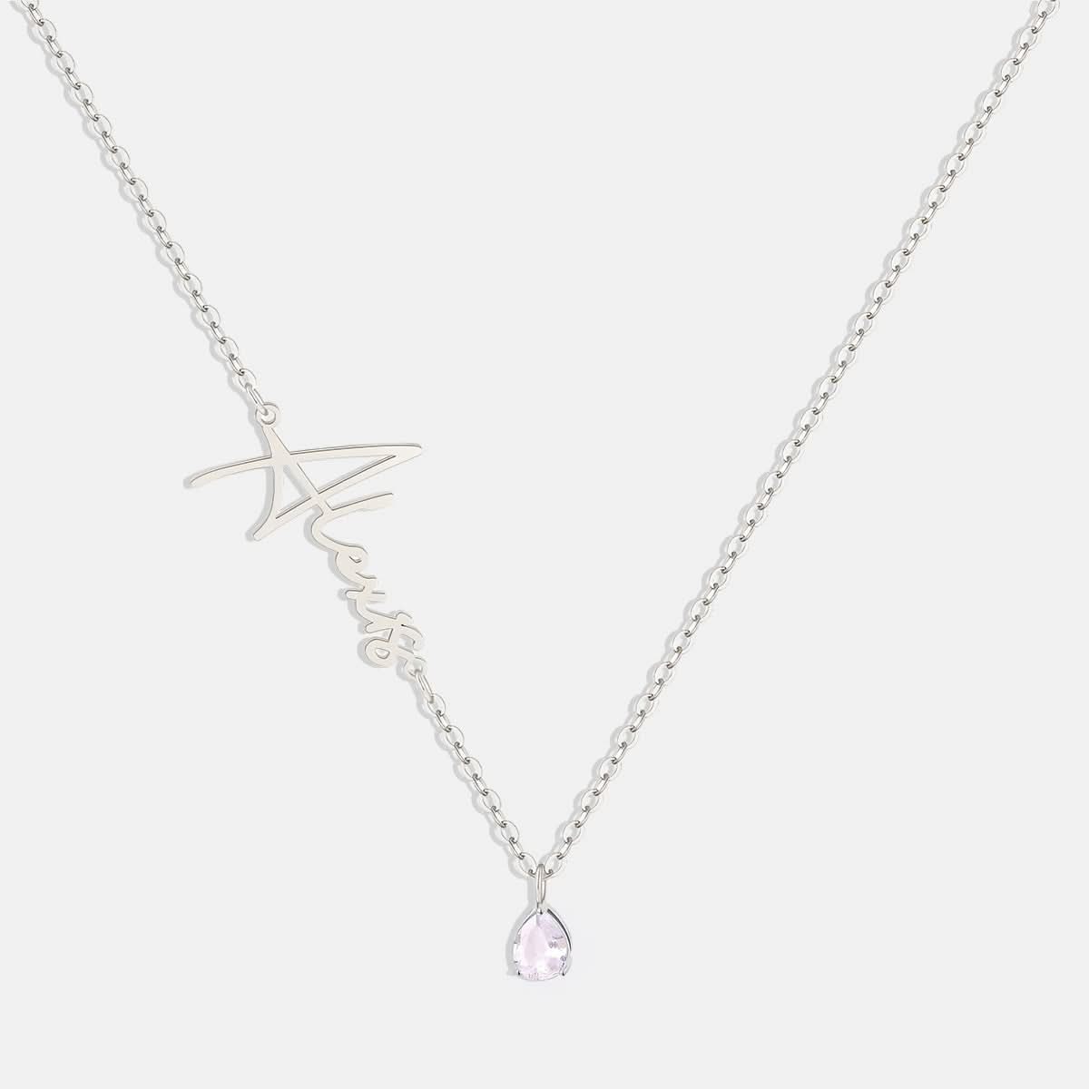 Collier avec pierre de naissance fait main