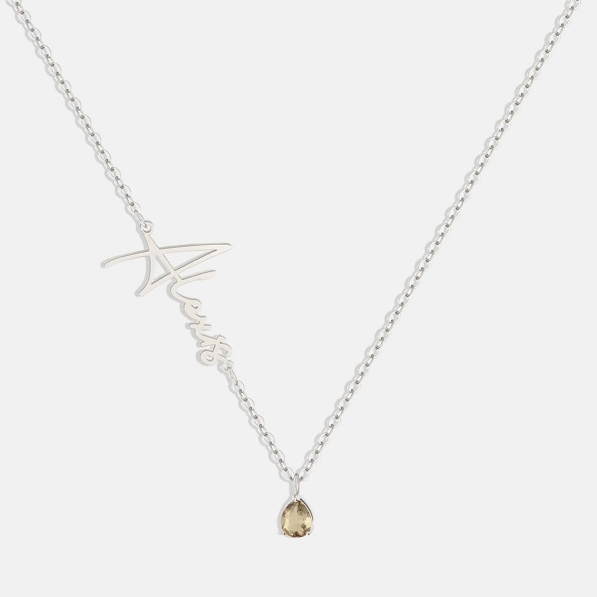 Collier avec pierre de naissance fait main