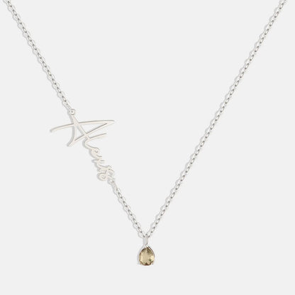 Collier avec pierre de naissance fait main