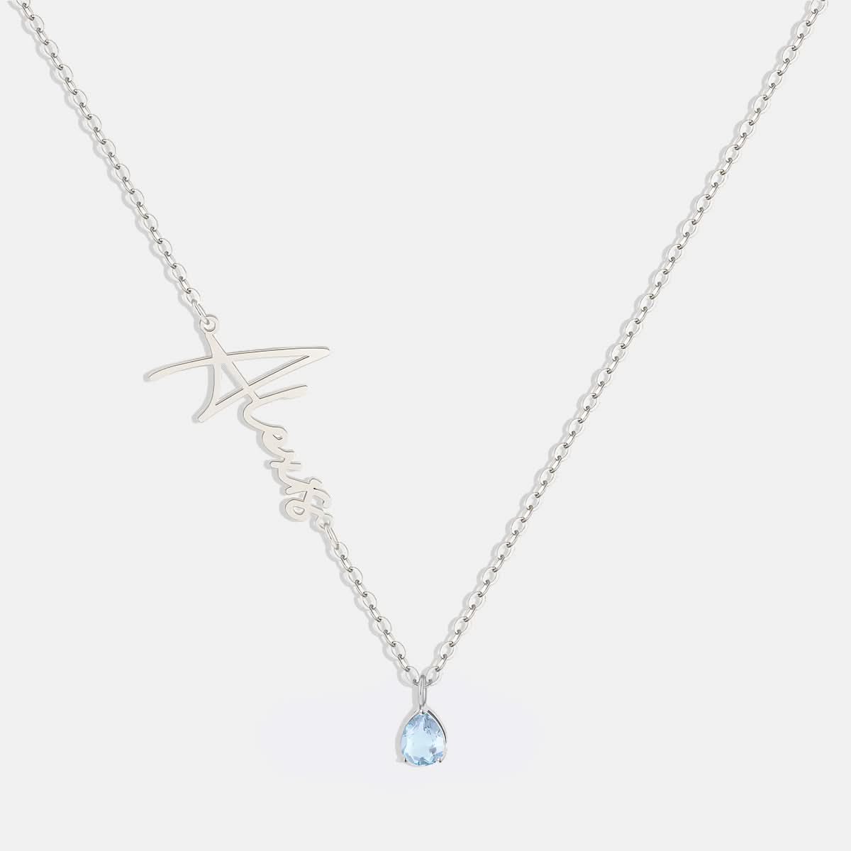 Collier avec pierre de naissance fait main
