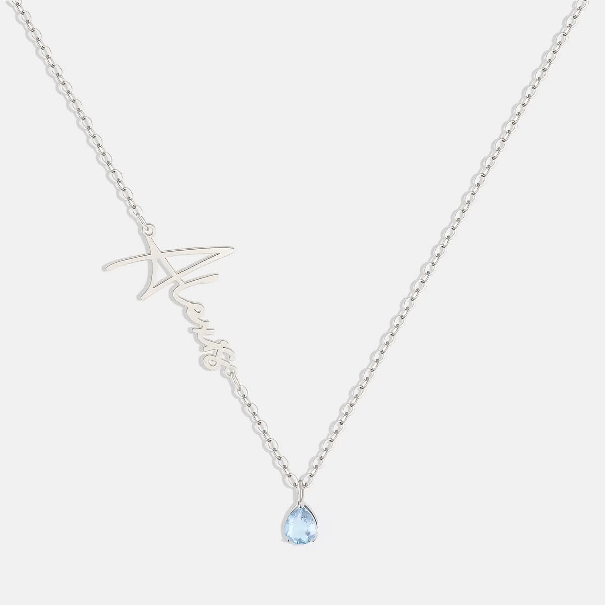 Collier avec pierre de naissance fait main