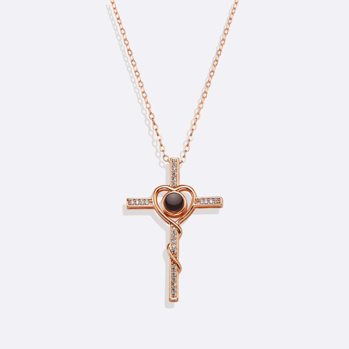 Collier photo cœur et croix