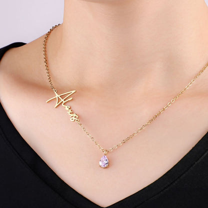Collier avec pierre de naissance fait main