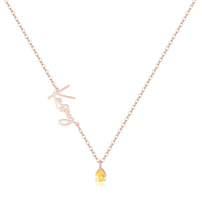 Collier avec pierre de naissance fait main
