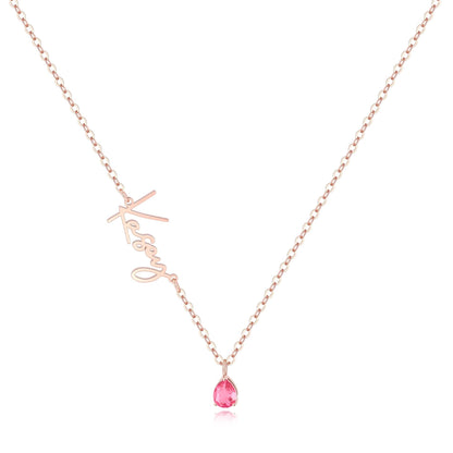 Collier avec pierre de naissance fait main