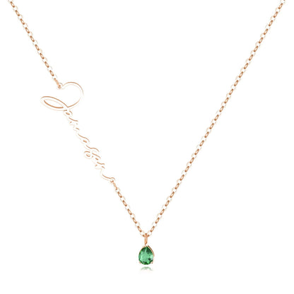 Collier avec pierre de naissance fait main