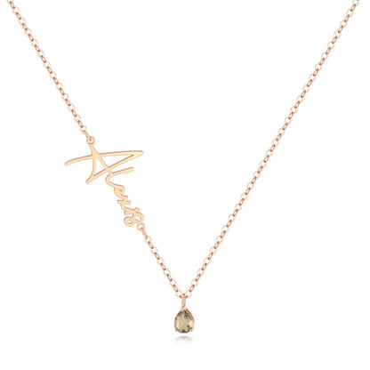Collier avec pierre de naissance fait main