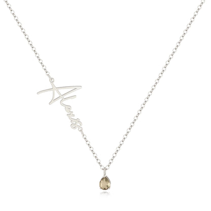 Collier avec pierre de naissance fait main