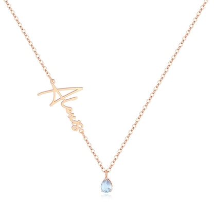 Collier avec pierre de naissance fait main