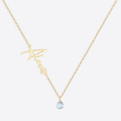 Collier avec pierre de naissance fait main