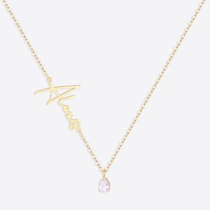 Collier avec pierre de naissance fait main