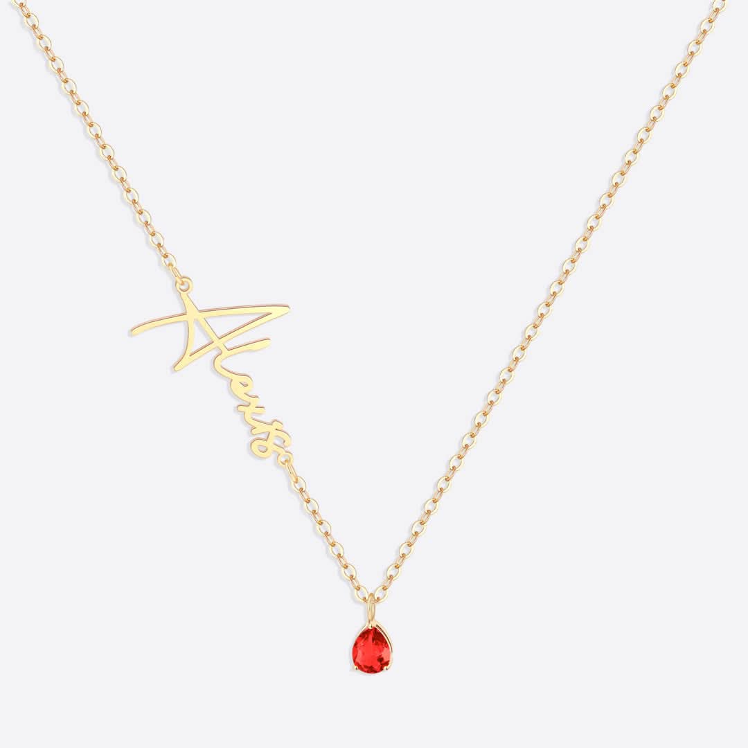 Collier avec pierre de naissance fait main