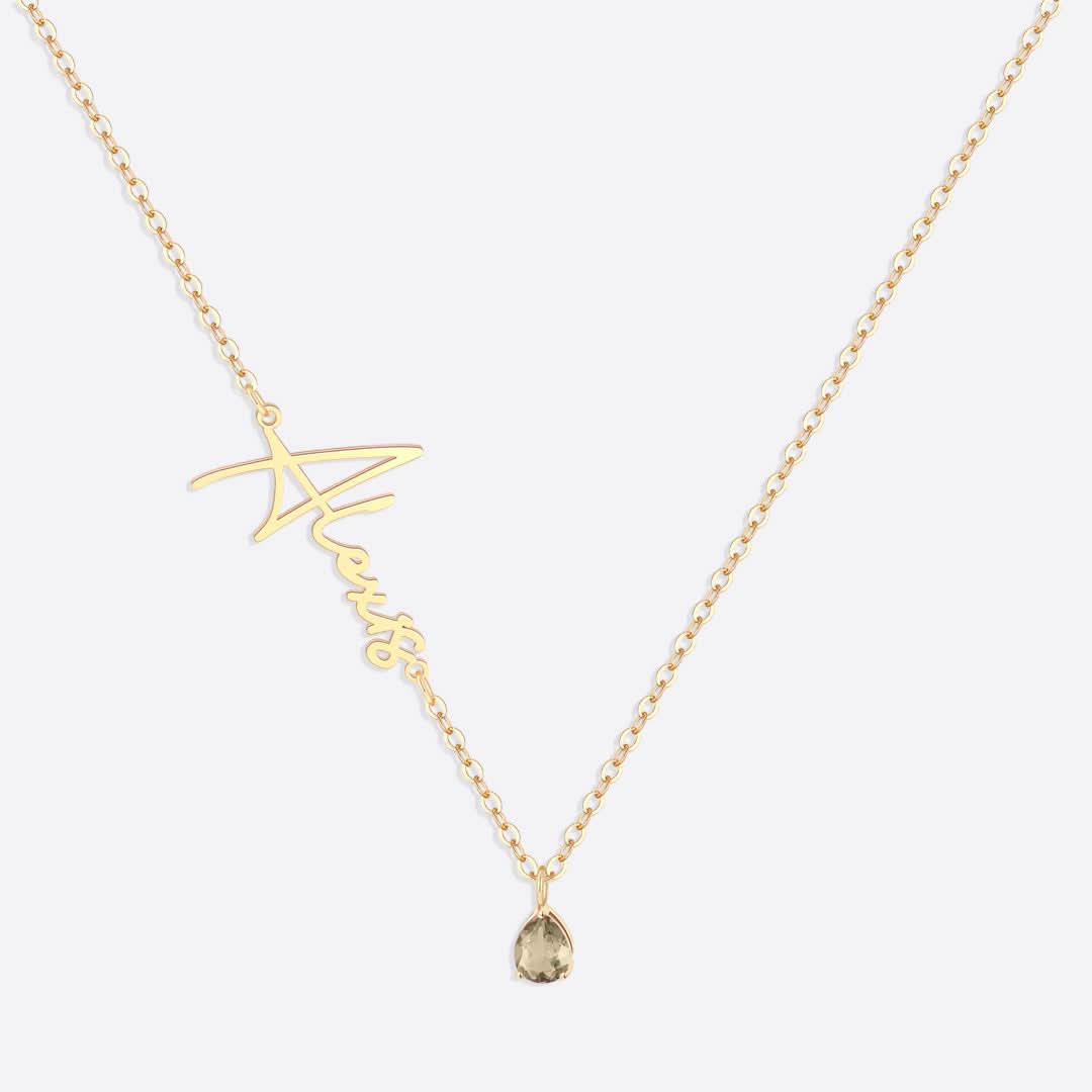 Collier avec pierre de naissance fait main